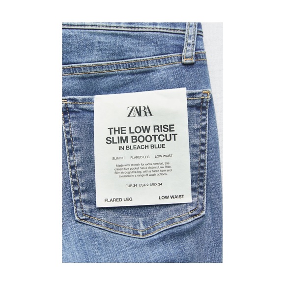 Zara ZW Low-Rise Slim Fit Flared Leg Bootcut Jeans Sz:8 NWT - Picture 12 of 13